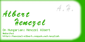 albert henczel business card